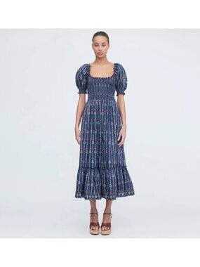 NEW The Louisa Nap Dress - Navy Trailing Fern